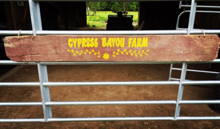 Cypress Bayou Farm sign
